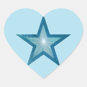 Azul Estrella azul pegatina corazón azul pálido