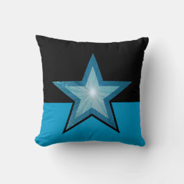 Azul Estrella lanzar almohada cuadrado azul negro