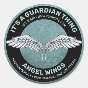 Azul - Etiqueta de alas grises