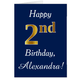 Azul, Faux Gold Segundo cumpleaños + Nombre person