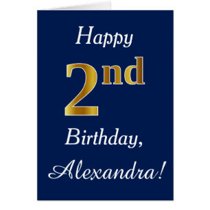 Azul, Faux Gold Segundo cumpleaños + Nombre person