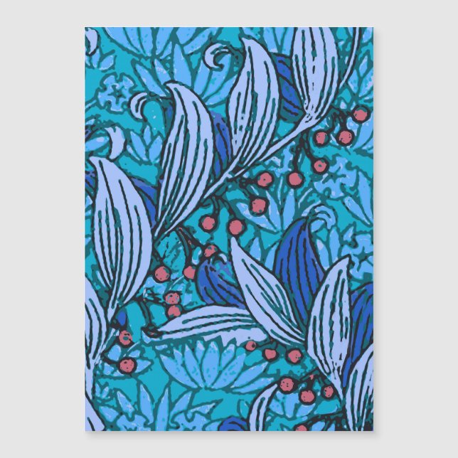 Azul Floral Antiguo Boho Moderno (Anverso)