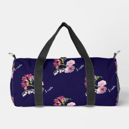 Azul floral con /Nombre Imprimir Cortar bolsa de c
