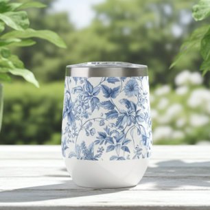 Azul Floral Vintage Toile Elegante