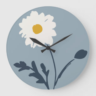 Azul Francés Moderno Reloj de Pared Gran Margarita