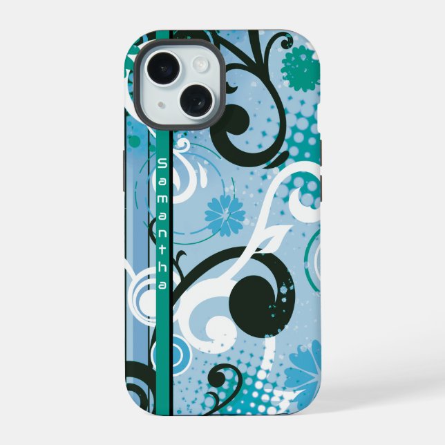 Azul Frutiger Metro Floral (Reverso )