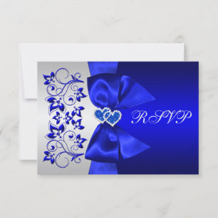 Azul IMPRESO de la CINTA, RSVP que se casa floral