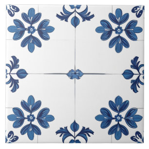 Azul Índigo Azulejo Portugués Lisboa Decorativo