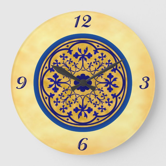 Azul inspirado de Delft en el reloj de pared de pe (Anverso)
