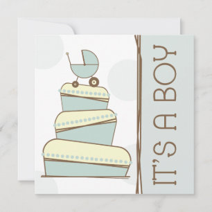 Azul invitación a Baby Shower "Es un niño"
