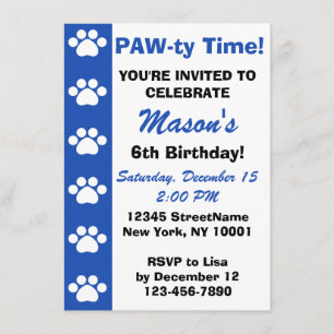 Azul - Invitación a la fiesta de cumpleaños con te