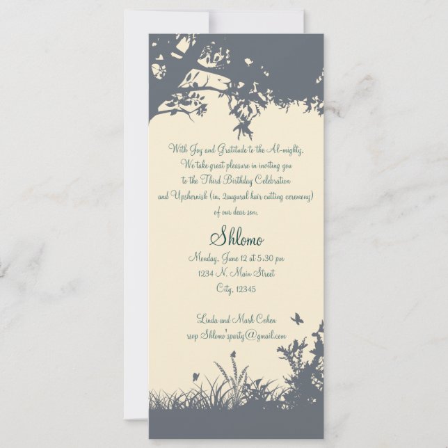 Azul - Invitación afrojiza amarilla (Anverso)