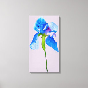 Azul Iris arte moderno de acuarela floral
