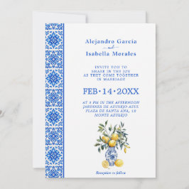  💙🍋Azul & Limone Romance   – Invitación Clásica