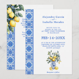 💙🍋Azul & Limone Romance – Invitación Clásica