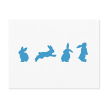 Azul lindo en la postal de los conejos blancos