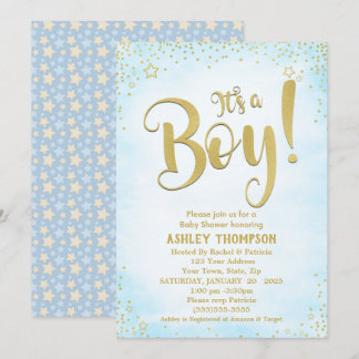 Azul lindo es una invitación de Baby Shower de Boy