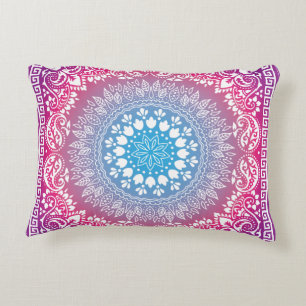 Azul Magenta Burst Bandana-4 acento almohada