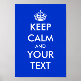 Azul mantener la calma y llevar posters