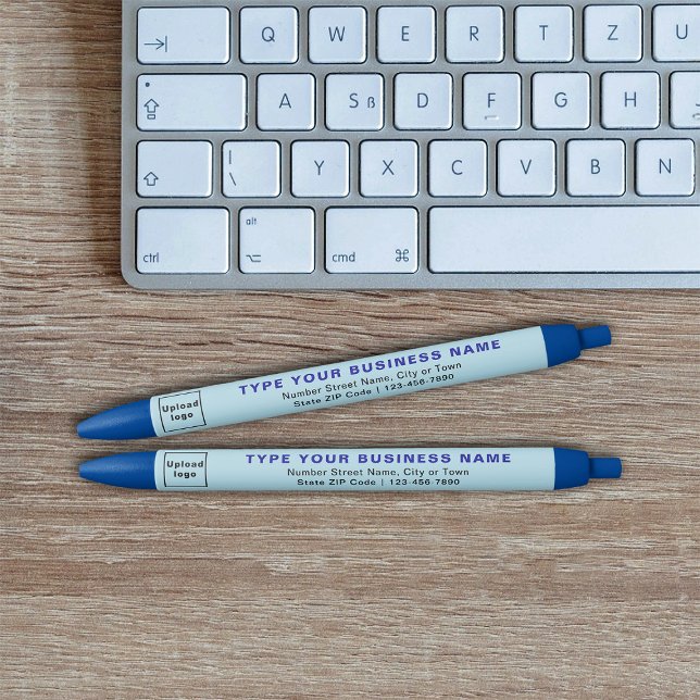 Azul Marca Comercial Light Blue en Bolígrafo de Tinta (Ink pen with light blue barrel and your business brand)