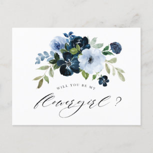 azul marino claro será mi tarjeta chica floral