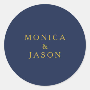 Azul marino clásico   Sellos para sobres Bodas de 