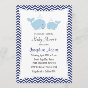 Azul marino de la invitación a la Baby Shower ball