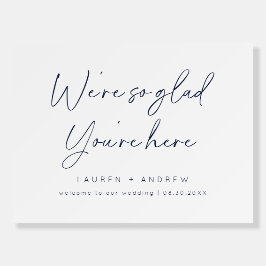 Azul marino Estamos encantados de que estés aquí R