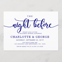 Azul marino la noche anterior a la invitación