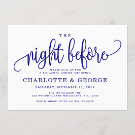 Azul marino la noche anterior a la invitación