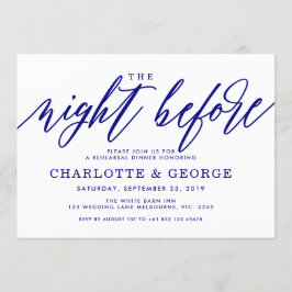 Azul marino la noche anterior a la invitación