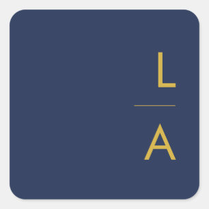 Azul marino moderno   Sellos para sobres de monogr