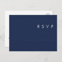 Azul marino moderno | Tarjeta RSVP de solicitud de