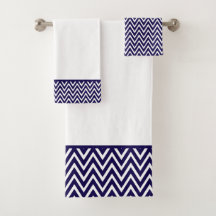 Azul marino moderno y raya de chevron blanca