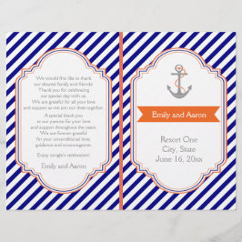 Azul marino, programa de bodas náuticas de coral