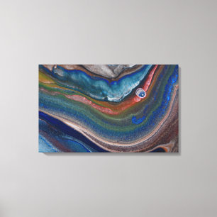 Azul Marino Remolinos de Cobre Metálico Arte en Má