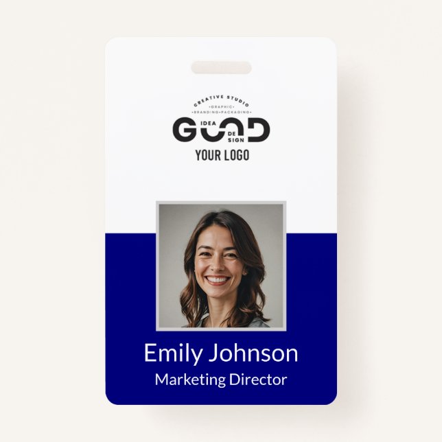 Azul Marino | Tarjeta de seguridad de la compañía  (Anverso)