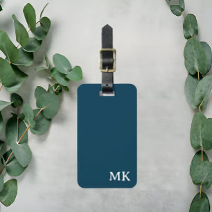 Azul marino y blanco   Etiqueta moderna de portaeq