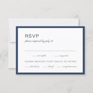 Azul marino y blanco. Respuesta simple para boda f
