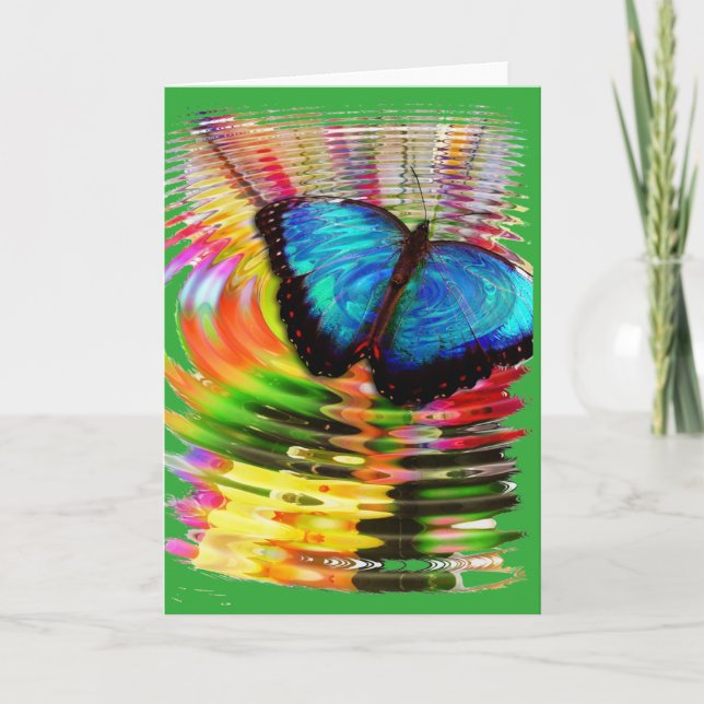 Azul mariposa es una tarjeta que no te engañan (Anverso)