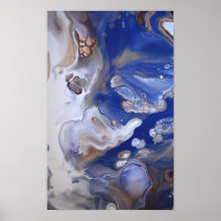 Azul marrón fluido arte abstracto flujo de mármol
