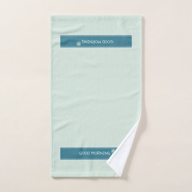 Azul Menta Moderno "Buenos Días" Minimalista (Toalla de mano)