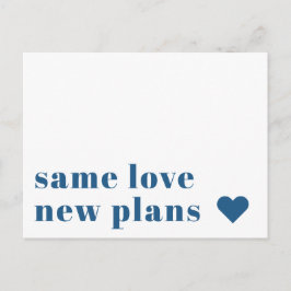 Azul | Moderna Invitación de postergación de Bodas