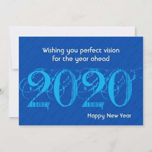 AZUL moderno 20:20 Visión feliz Año Nuevo (Anverso)