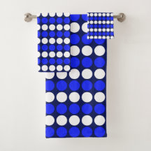 Azul moderno blanco con rayas punteadas sobre azul