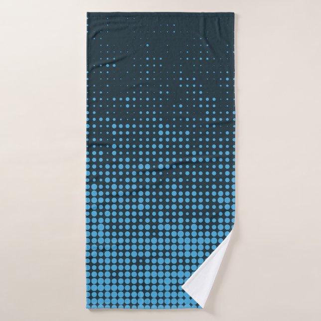 Azul, moderno, retro, fresco, moderno patrón de pu (Toalla de baño)