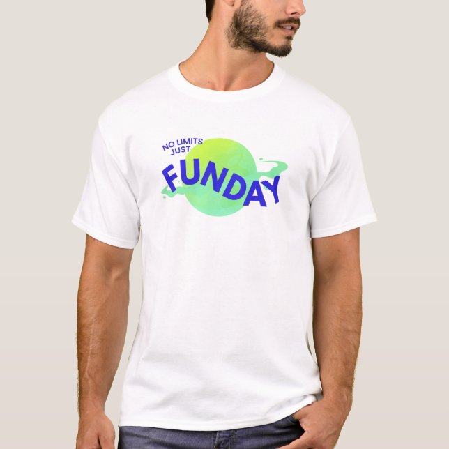 Azul moderno sin límites sólo camiseta Funday (Anverso)