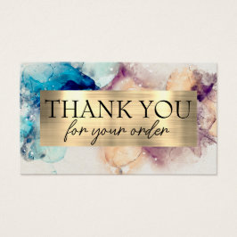 Azul morado acuarela gracias tarjeta de descuento