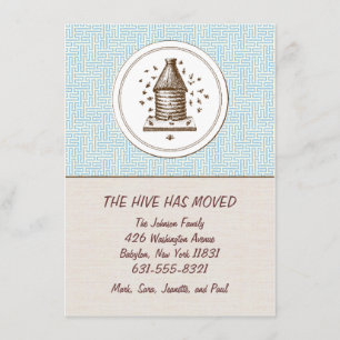 Azul móvil de la colmena el de la invitación el