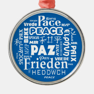 Azul multilingüe de la paz de la decoración del